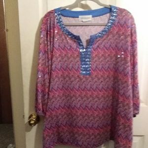 Never Worn -pink&blue stripe tunic